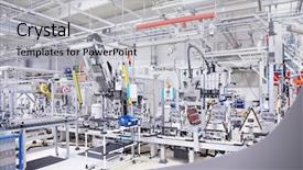  Presentation with manufacturing - PPT theme consisting of industrial automation - manufacturing parts for engine background and a light gray colored foreground