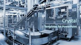  Presentation with powerful - Slide deck featuring industrial automation - powerful new tool in modern background and a ocean colored foreground