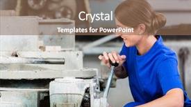  Presentation with gratitude stone - Presentation theme consisting of industrial automation - stone mason chucking workpiece background and a violet colored foreground