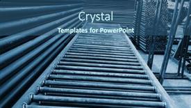  Presentation with industrial machine - Colorful theme enhanced with industrial background machine mechanism backdrop and a ocean colored foreground