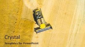  Presentation with drones - Slide set consisting of industrial background on agricultural theme background and a yellow colored foreground