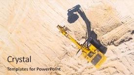  Presentation with heavy industry - PPT theme enhanced with industrial background on mining theme background and a lemonade colored foreground