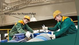  Presentation with bridge maintenance - PPT theme featuring industrial-bridge-crane-maintenance background and a coral colored foreground