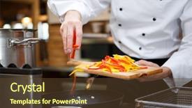  Presentation with cooking - Presentation featuring industrial burner - cooking background and a tawny brown colored foreground