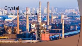  Presentation with heavy industry - Presentation theme with industrial catalyst - chimney of heavy industry factory background and a light blue colored foreground