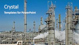  Presentation with oil refinery - Amazing PPT layouts having industrial catalyst - complex oil refinery for making backdrop and a teal colored foreground