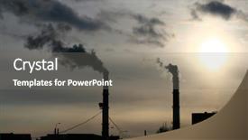  Presentation with emissions - Beautiful PPT theme featuring industrial catalyst - danger emissions backdrop and a gray colored foreground