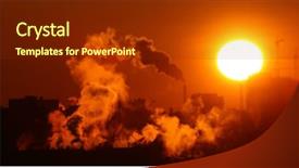  Presentation with emissions - Colorful slide deck enhanced with industrial catalyst - morning warming emissions backdrop and a tawny brown colored foreground