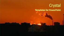  Presentation with emissions - Slide deck consisting of industrial catalyst - morning warming emissions background and a  colored foreground