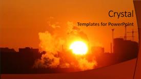  Presentation with emissions - Audience pleasing presentation design consisting of industrial catalyst - morning warming emissions backdrop and a gold colored foreground