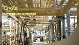  Presentation with oil pollution - Presentation design having industrial catalyst - oil refinery for making gasoline background and a tawny brown colored foreground