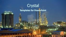  Presentation with oil refinery - Colorful slide deck enhanced with industrial catalyst - oil refinery working at night backdrop and a ocean colored foreground