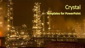  Presentation with refinery - Presentation theme enhanced with industrial catalyst - oil refinery working at night background and a  colored foreground