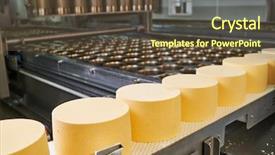  Presentation with industry - Slide deck with industrial cheese production dairy industry background and a tawny brown colored foreground