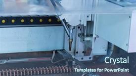  Presentation with cnc machining - Audience pleasing PPT layouts consisting of industrial cnc machining of metal backdrop and a  colored foreground