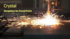  Presentation with plasma - Cool new theme with industrial cnc plasma cutting backdrop and a tawny brown colored foreground