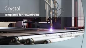  Presentation with cnc cutting machine - Cool new PPT theme with industrial-cnc-plasma-machine-cutting backdrop and a gray colored foreground