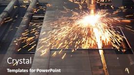  Presentation with plasma - PPT theme enhanced with industrial-cnc-plasma-machine-cutting background and a violet colored foreground