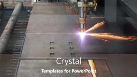  Presentation with plasma - Beautiful theme featuring industrial-cnc-plasma-machine-cutting backdrop and a gray colored foreground