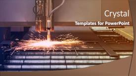  Presentation with cnc cutting machine - PPT theme consisting of industrial-cnc-plasma-machine-cutting background and a tawny brown colored foreground