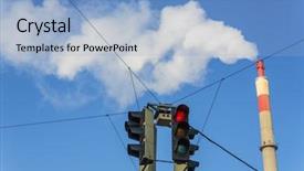  Presentation with industrial company - Theme with industrial company and a red background and a light blue colored foreground