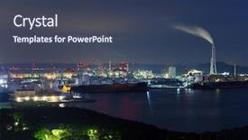  Presentation with complex - Beautiful slides featuring industrial complex backdrop and a ocean colored foreground