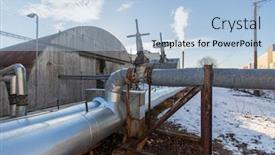  Presentation with hangar - Beautiful theme featuring industrial-concept-outdoor-pipeline backdrop and a light blue colored foreground