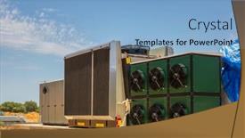  Presentation with water purifier - Presentation theme with industrial-conditioning-unit-with-water background and a light blue colored foreground