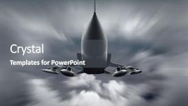  Presentation with military - PPT theme enhanced with industrial conflict - military airplane at flying background and a gray colored foreground