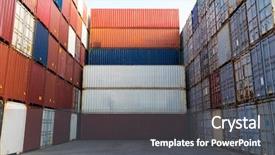  Presentation with import export - Amazing theme having industrial container yard for logistic backdrop and a  colored foreground