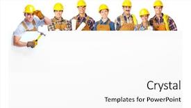  Presentation with industrial workers - Amazing slide deck having industrial contractors workers people isolated backdrop and a white colored foreground