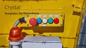  Presentation with industrial machines - Audience pleasing presentation consisting of industrial-control-panel backdrop and a gold colored foreground