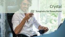  Presentation with director - Cool new presentation theme with industrial corporate - creative director in agency backdrop and a sky blue colored foreground