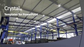 Presentation with warehouse - Colorful PPT layouts enhanced with industrial corporate - interior of a warehouse backdrop and a gray colored foreground