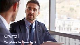  Presentation with sports table tennis two ping - Amazing PPT theme having industrial corporate - two businessmen using digital tablet backdrop and a tawny brown colored foreground