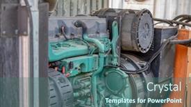  Presentation with refrigeration - PPT theme featuring industrial-diesel-backup-generator background and a ocean colored foreground