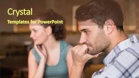  Presentation with cafe - Audience pleasing slides consisting of industrial disputes - young couple having an argument backdrop and a tawny brown colored foreground