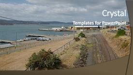  Presentation with industrial - Presentation design consisting of industrial-district-in-hobart-outskirts background and a gray colored foreground