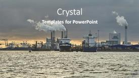  Presentation with power industry - Slide set having industrial-dock-oil-terminal background and a  colored foreground