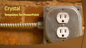  Presentation with red brick wall - Amazing PPT layouts having industrial electrical outlet backdrop and a tawny brown colored foreground