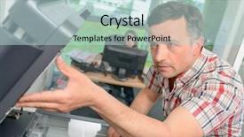  Presentation with work the word in your life - Slide deck having industrial electronic - repairing a printer at work background and a  colored foreground