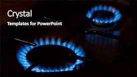  Presentation with energy gas - Beautiful PPT layouts featuring industrial energy efficiency - cooking oven gas flame backdrop and a black colored foreground