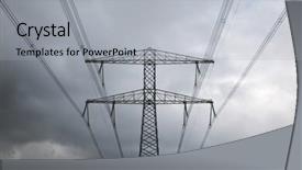  Presentation with cables - Cool new slides with industrial energy efficiency - many cables of electric lines backdrop and a light gray colored foreground