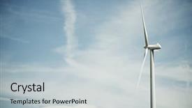  Presentation with industrial power - Theme featuring industrial energy efficiency - windmill for electric power production background and a light gray colored foreground