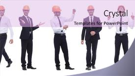  Presentation with photo collage - PPT layouts having industrial energy management - panoramic photo collage of architect background and a lavender colored foreground