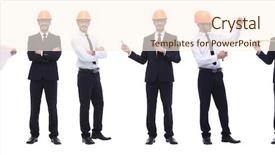  Presentation with photo collage - Presentation theme consisting of industrial energy management - panoramic photo collage of architect background and a  colored foreground