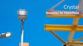  Presentation with led light - Amazing PPT theme having industrial-energy-saving-led-light backdrop and a teal colored foreground