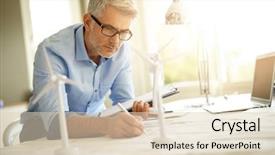  Presentation with industrial engineer - PPT layouts enhanced with industrial engineer working on wind background and a lemonade colored foreground