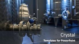  Presentation with vine wine - Presentation theme with industrial-environment-huge-metal-tanks background and a ocean colored foreground