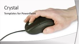  Presentation with black hand - Amazing PPT theme having industrial ergonomics - black computer mouse and hand backdrop and a  colored foreground